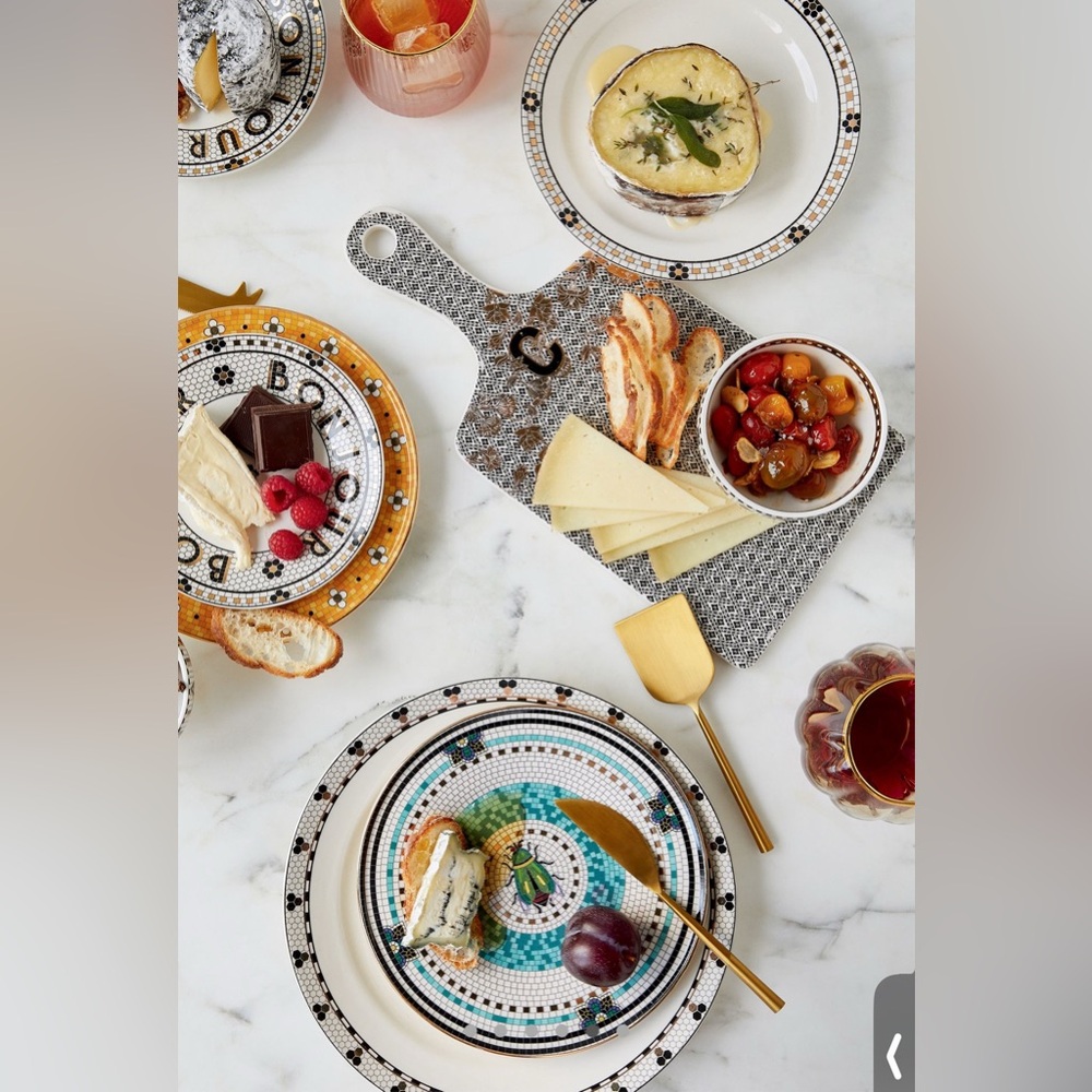Anthropologie The Bistro Tile Stoneware Dinner Plates, Set of 4, NWT - Picture 4 of 6